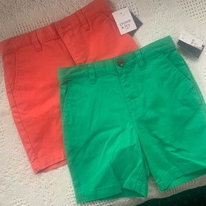 Shorts brand new never worn a bright salmon color and green